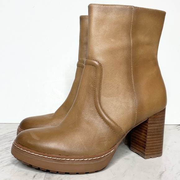 Naturalizer Catie Brown Leather Heeled Boot 6 1/2 M - Picture 1 of 15